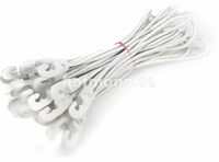 Bungee cord (gummi stropp) vit 25 cm med plast krok (10 pack)