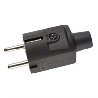 Schuko stickpropp don, svart PVC