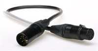 DMX kabel 1par 1m XLR5 svart