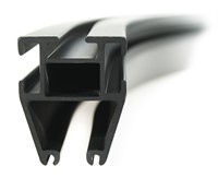 H-TRACK Ridåskena 90°  böj R=900 Svart elox