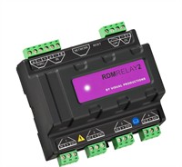 Visual DMX relä V2 4x16A för DIN skena, RDM, Nätverk